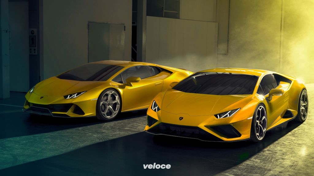 Lamborghini Huracán EVO (sinistra) e Huracán EVO RWD (destra) Lamborghini Huracán EVO (sinistra) e Huracán EVO RWD (destra)
