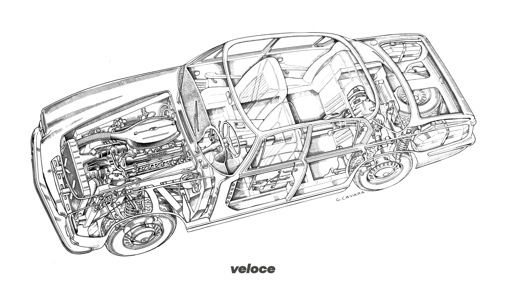 1.Disegno in trasparenza Maserati Maserati Quattroporte