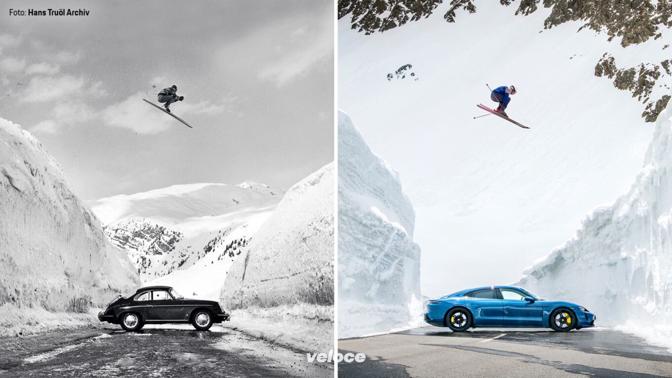 Salto con gli sci su Porsche, il remake Salto con gli sci su Porsche, il remake