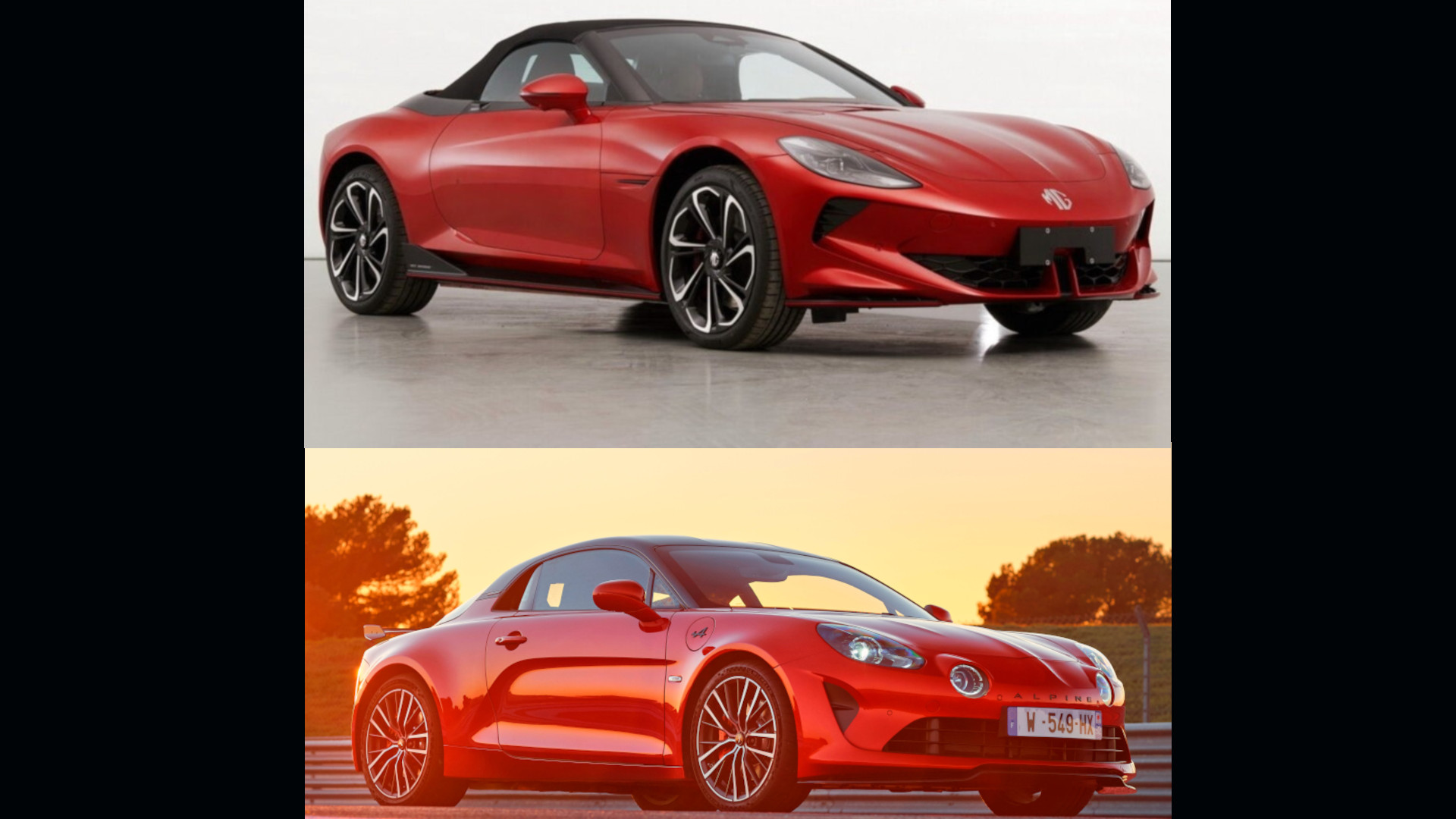 MG Cyberster e Alpine A110