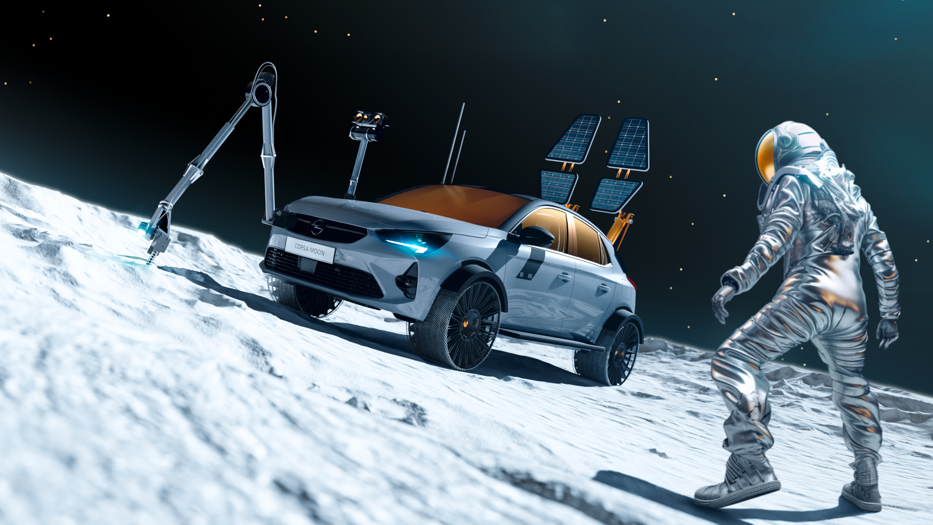 Il 1° di aprile la Opel Corsa va sulla luna