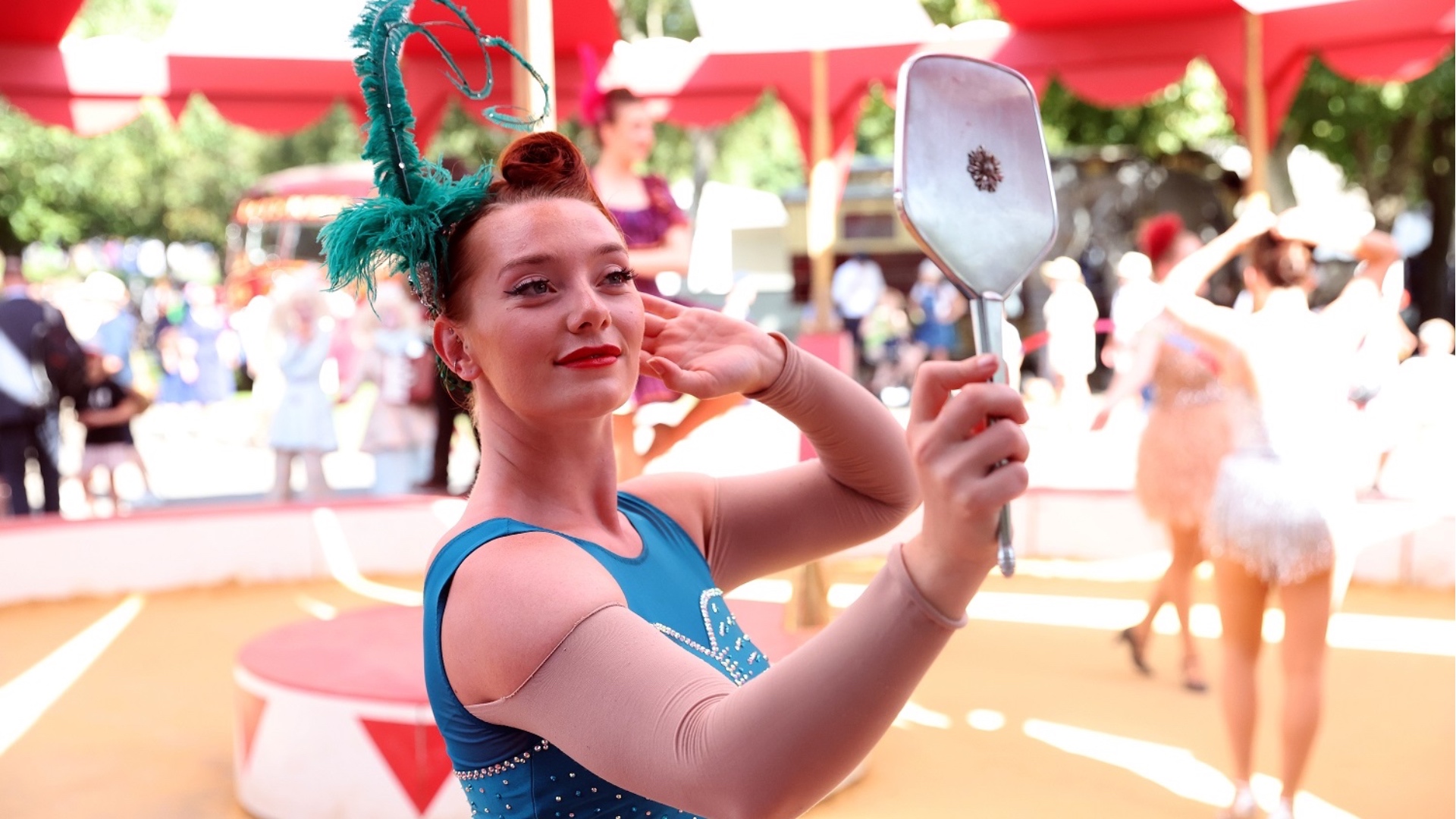 Circus acts at the 2023 Goodwood Revival. Ph by PA.