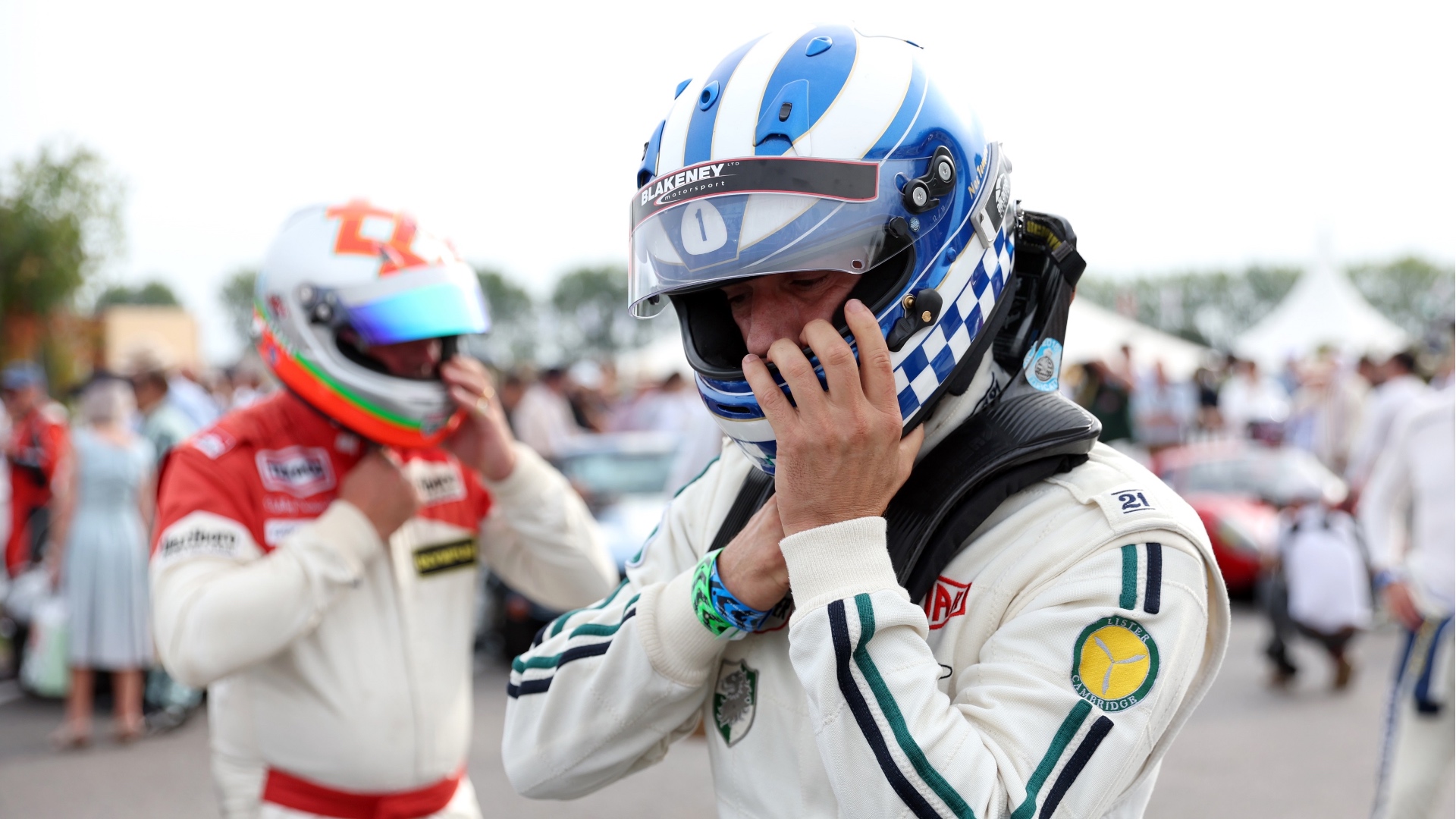 Drivers in the Assmebly Area at the 2023 Goodwood Revival. Ph. by PA.