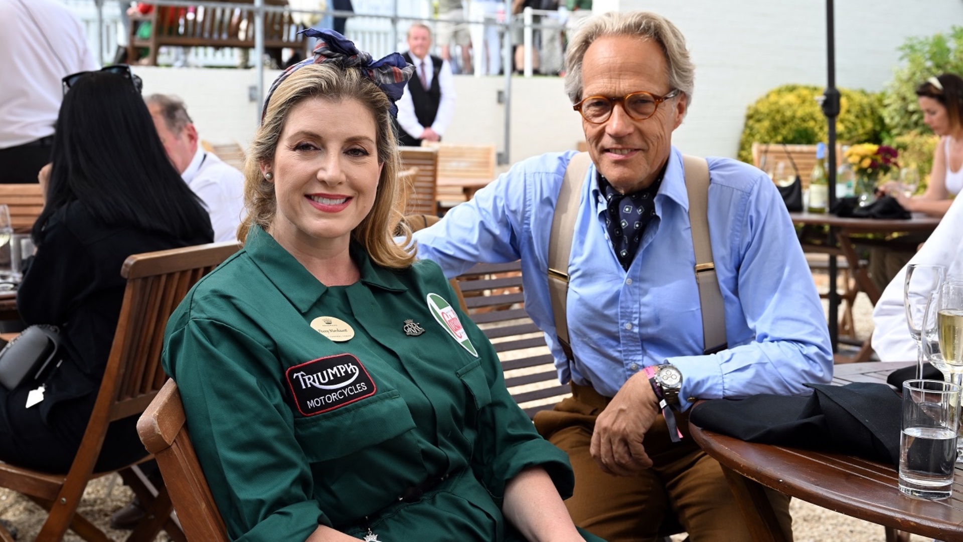 Penny Mordaunt [left] and The Duke of Richmond [right] at the 2023 Goodwood Revival. Ph. by PA.
