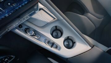 Sky Cool/Medium Ash Gray interior on 2026 Chevrolet Corvette Z06. Preproduction model shown, actual production model may vary.