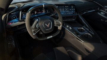 Ultimate Suede interior on 2026 Chevrolet Corvette ZR1. Preproduction model shown, actual production model may vary.