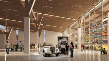 Nelle foto qui sopra, due immagini che prefigurano il futuro aspetto del museo della Renault che aprirà al pubblico nel 2027 Nelle foto qui sopra, due immagini che prefigurano il futuro aspetto del museo della Renault che aprirà al pubblico nel 2027